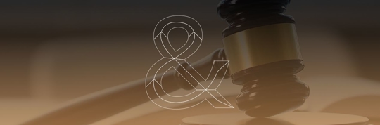 Firm Logo in front of gavel